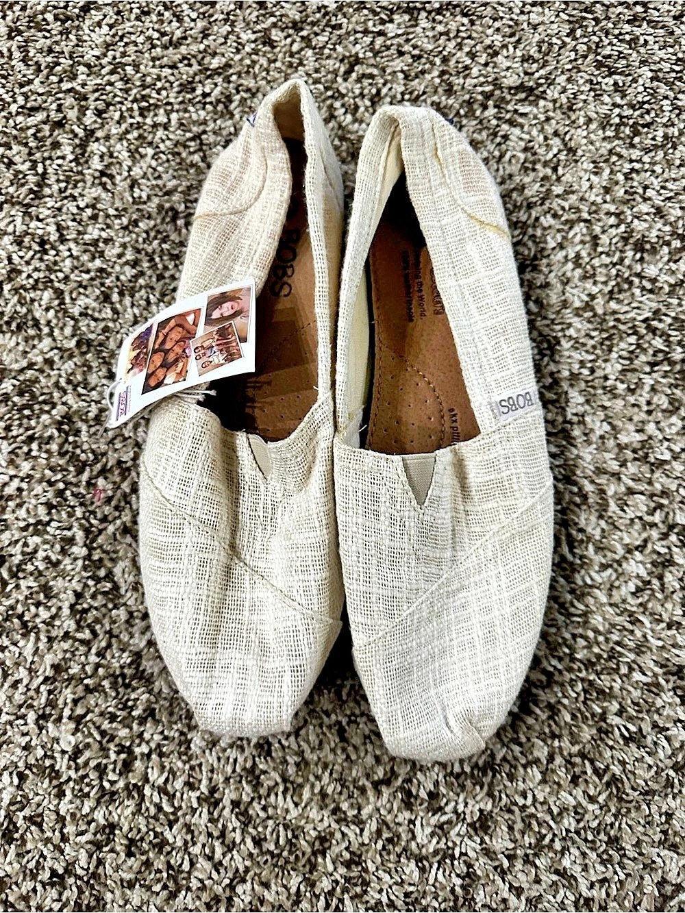 BOBS by Skechers slip-on espadrilles Woven Espadrille Slip-Ons Cream US 9.5
